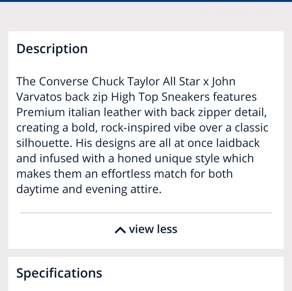 John Varvatos/Converse Hi-Top W/ Zipper Size 9 - Picture 5 of 15